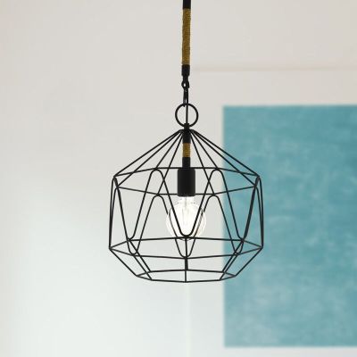 Kovové industriálne visiace svietidlo čierne, Nicki