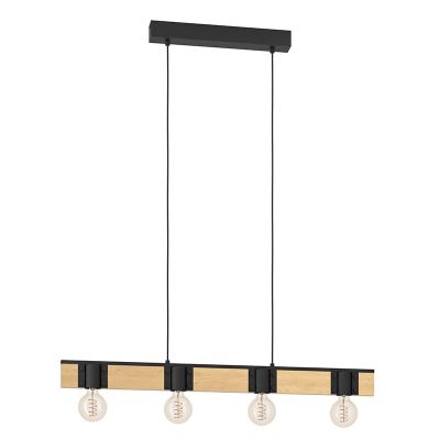 Drevená rustikálna stolová lampa hnedá, Angela