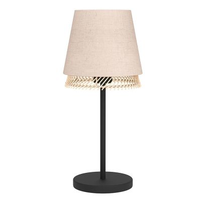 Textílná stolová lampa béžová, Ruby, s vypínačom
