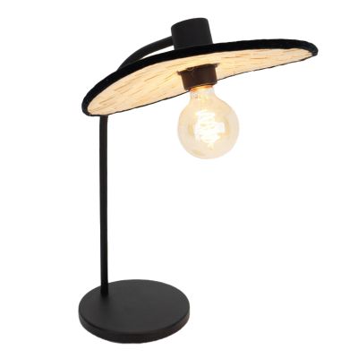 Drevená rustikálna stolová lampa hnedá, Jillah, s vypínačom