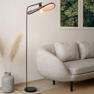 Drevená rustikálna stojaca lampa hnedá, Jillah, s vypínačom