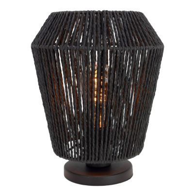 Papierová stolová lampa čierna, Caine, s vypínačom