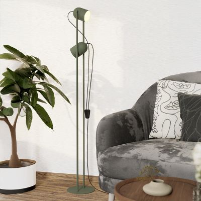 Oceľová vintage stojaca lampa zelená, Tjitte, s vypínačom