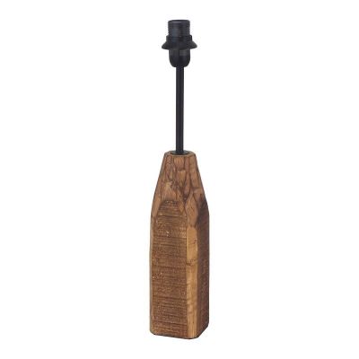 Drevená rustikálna stolová lampa bez tienidla hnedá, Noah, s vypínačom