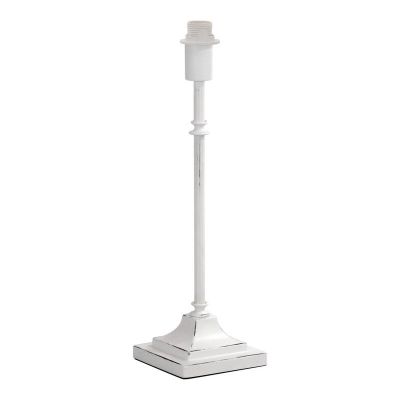 Kovová rustikálna stolová lampa bez tienidla biela, Noah, s vypínačom