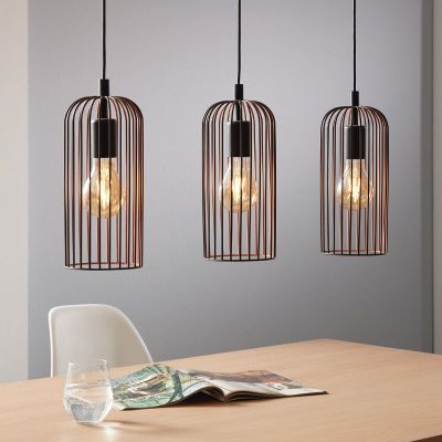 Oceľové industriálne visiace svietidlo čierne, Silje