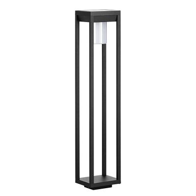 Hliníkový moderný solárny záhradný stĺpik čierny, Kwame, 3,7 W, LED 4000 K, IP44