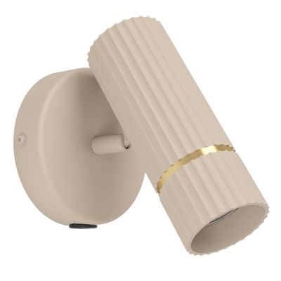 Oceľové moderné nástenné svietidlo béžové, Vahid, s vypínačom