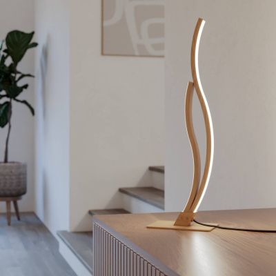 Oceľová dizajnová stolová lampa hnedá, Tevin, 12 W, LED 4000 K, s vypínačom