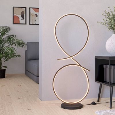 Hliníková moderná stojaca lampa čierna, Thekla, 20 W, LED 3000 K, s vypínačom