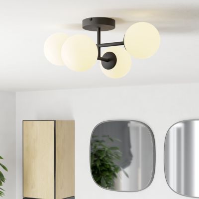 Oceľové moderné stropné svietidlo čierne, Cornee, 4,2 W, LED 2700 K, IP44
