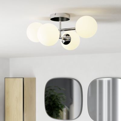 Oceľové moderné stropné svietidlo chrómové, Cornee, 4,2 W, LED 2700 K, IP44