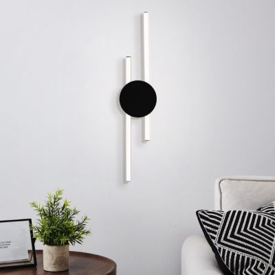 Hliníkové dizajnové nástenné svietidlo čierne, Vixa, 20 W, LED 3000 K