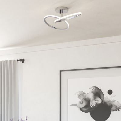 Oceľové dizajnové stropné svietidlo chrómové, Minh, 12 W, LED white switch