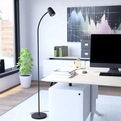 Oceľová moderná stojaca lampa čierna, Sahila, s vypínačom