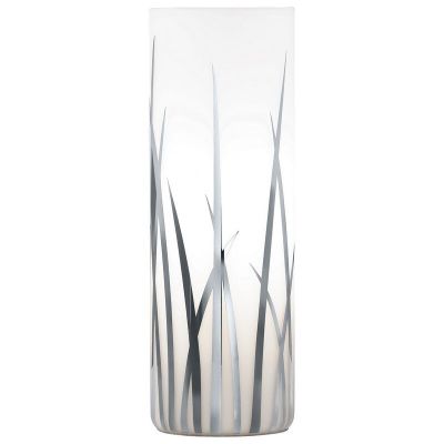 Sklenená dizajnová stolová lampa chrómová, Ilyas, s vypínačom