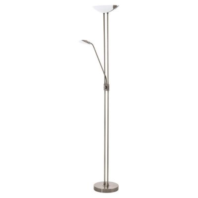 Sklenená dizajnová stojaca lampa na čítanie bronzová, Brava, 20 W, LED 3000 K, s vypínačom