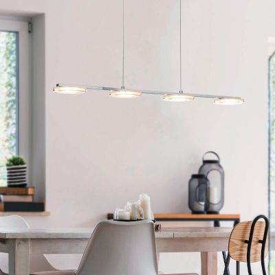 Plastové moderné visiace svietidlo chrómové, Pace, 5 W, LED 3000 K