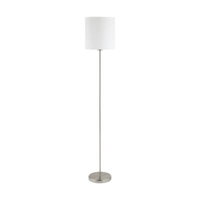 Textílná moderná stojaca lampa biela, Abano, s vypínačom