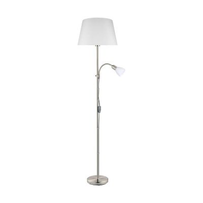 Textílná stojaca lampa na čítanie niklová, Arris, s vypínačom