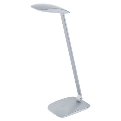 Plastová moderná lampa na písací stôl strieborná, Arslan, 5 W, LED 4000 K, s dotykovým stmievačom