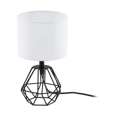 Textílná dizajnová stolová lampa čierna, Acri, s vypínačom