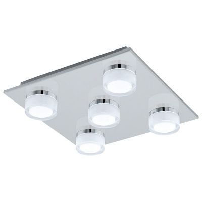 Plastové moderné stropné svietidlo chrómové, Busra, 7 W, LED 3000 K, IP44