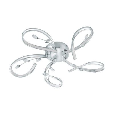 Hliníková dizajnová stropná lampa chrómová, Yorik, 6 W, LED 3000 K