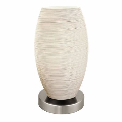 Oceľová dizajnová stolová lampa niklová, Angelino, s vypínačom