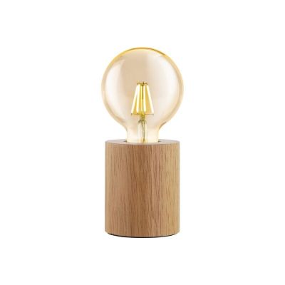 Drevená rustikálna stolová lampa hnedá, Yannic, s vypínačom
