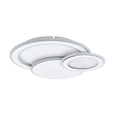 Oceľová moderná stropná lampa biela, Everdina, 11 W, LED nastaviteľný od teplej po studenú bielu