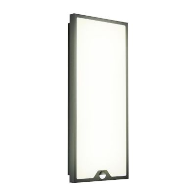 Oceľové moderné vonkajšie nástenné svietidlo so senzorom pohybu čierne, Lydian, 18,5 W, LED 3000 K, IP44