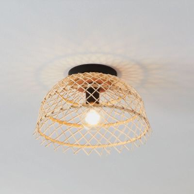 Ratanová stropná lampa hnedá, Alida