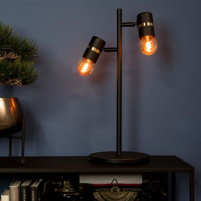 Hliníková stolová lampa čierna, Jelger, s vypínačom