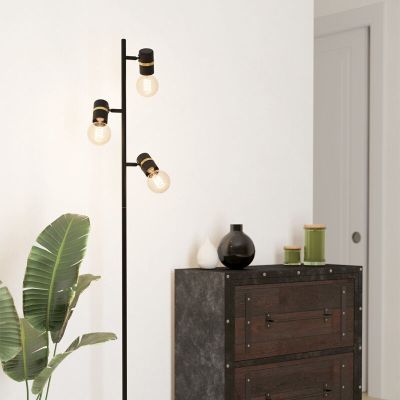 Hliníková stojaca lampa čierna, Jelger, s vypínačom