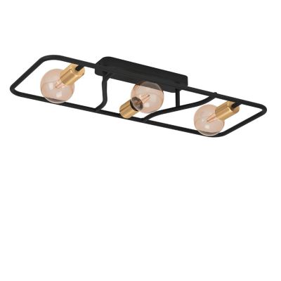 Hliníková industriálna stropná lampa zlatá, Jaron