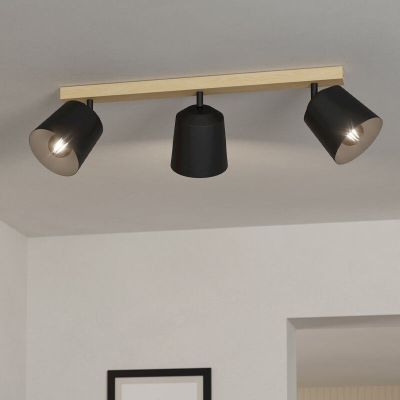 Drevené rustikálne stropné bodové svetlo hnedé, Teddy