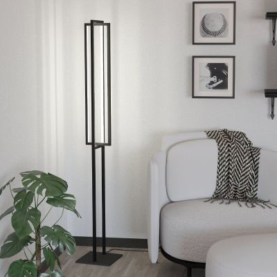 Hliníková moderná stojaca lampa čierna, Lianne, 34 W, LED nastaviteľný od teplej po studenú bielu, s 3-stupňovým stmievačom
