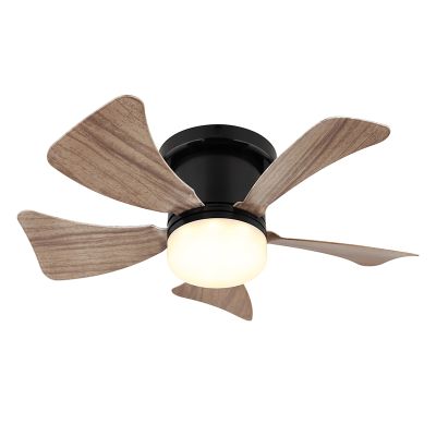 Hnedý moderný stropný ventilátor z plastu, Herwin, 10W, nastaviteľné LED svetlo z teplej až studenej bielej, s diaľkovým ovládaním