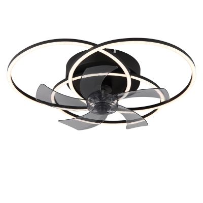 Čierny stropný ventilátor z hliníka, Kamiel, 40W, nastaviteľný teplý až studený biely LED, s diaľkovým ovládaním