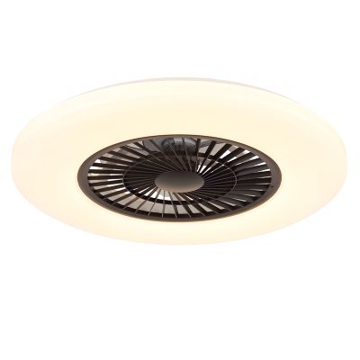 Biely moderný stropný ventilátor z plastu, Kjelt, 40W, RGBW LED, s diaľkovým ovládaním