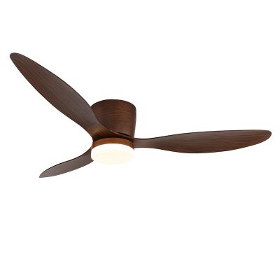 Hnedý rustikálny stropný ventilátor z plastu, Lenneke, 20W, nastaviteľný teplý až studený biely LED, s diaľkovým ovládaním