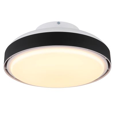 Čierny moderný stropný ventilátor z plastu, Madhavi, 40W, nastaviteľný teplý až studený biely LED, s diaľkovým ovládaním