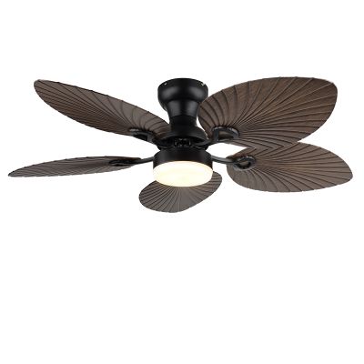Hnedý rustikálny stropný ventilátor kovový, Naduah, 22W, biely vypínač LED, s diaľkovým ovládaním