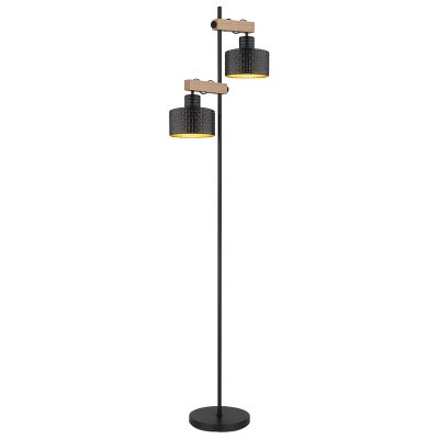 Kovová moderná stojaca lampa čierna, Riemmer, s vypínačom