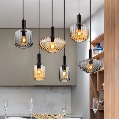 Sklenené dizajnové visiace svietidlo čierne, Marjolein