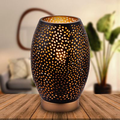 Kovová moderná stolová lampa čierna, Bilboa