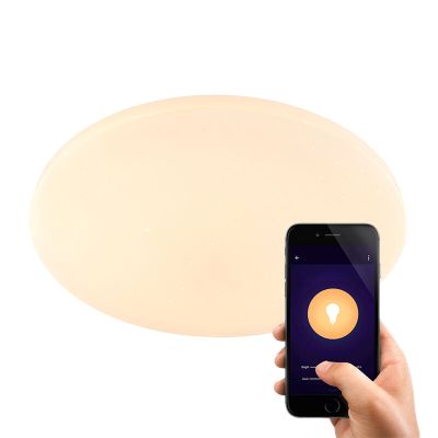 Kovové moderné smart stropné svietidlo biele, Helena, 30 W, LED nastaviteľný od teplej po studenú bielu