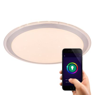 Kovové moderné smart stropné svietidlo biele, Vinay, 30 W, LED RGBW