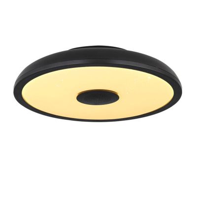 Plastová moderná stropná lampa čierna, Musica, 18 W, LED RGBW, IP44, s diaľkovým ovládačom